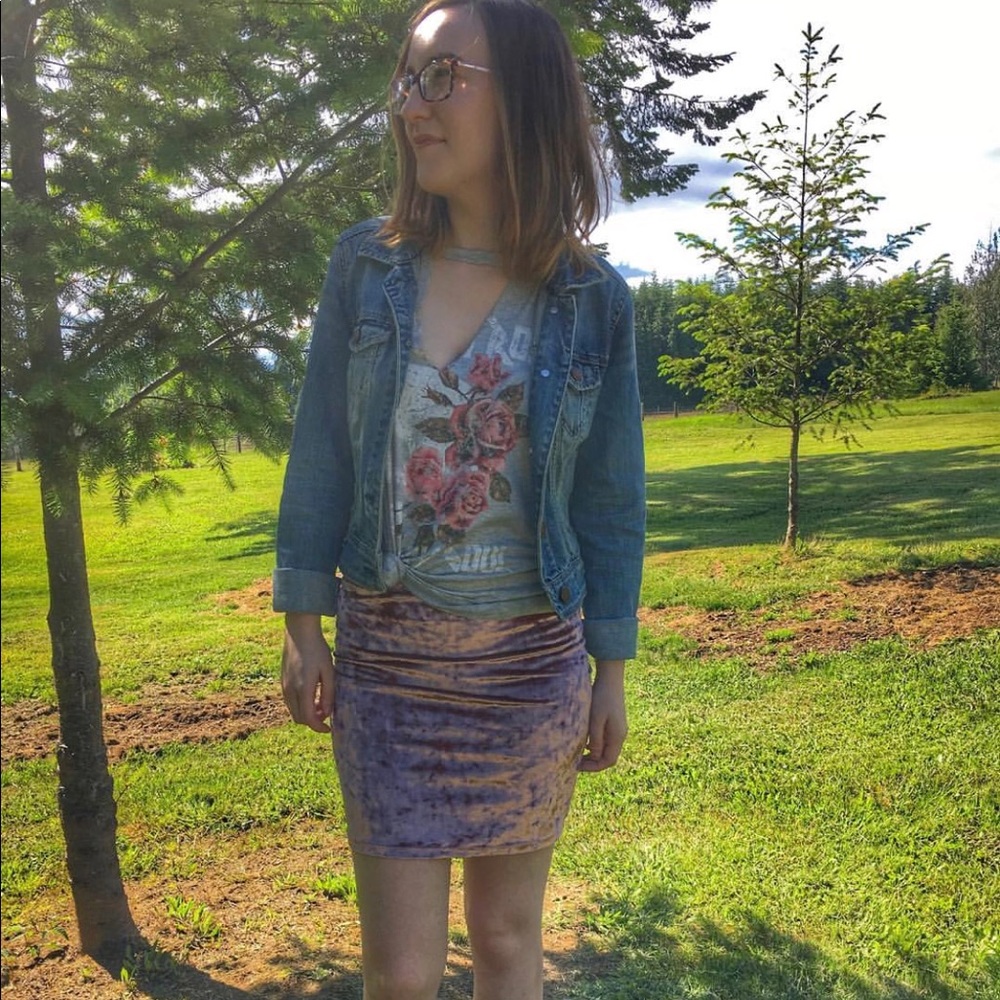 Pink Velvet Skirt